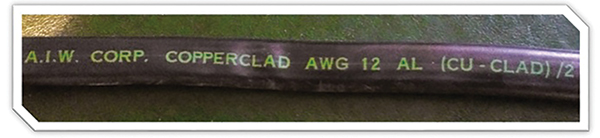 Figure 5. Cu-Clad NM-B 12/2 by American Insulated Wire Corp. (circa 1973)