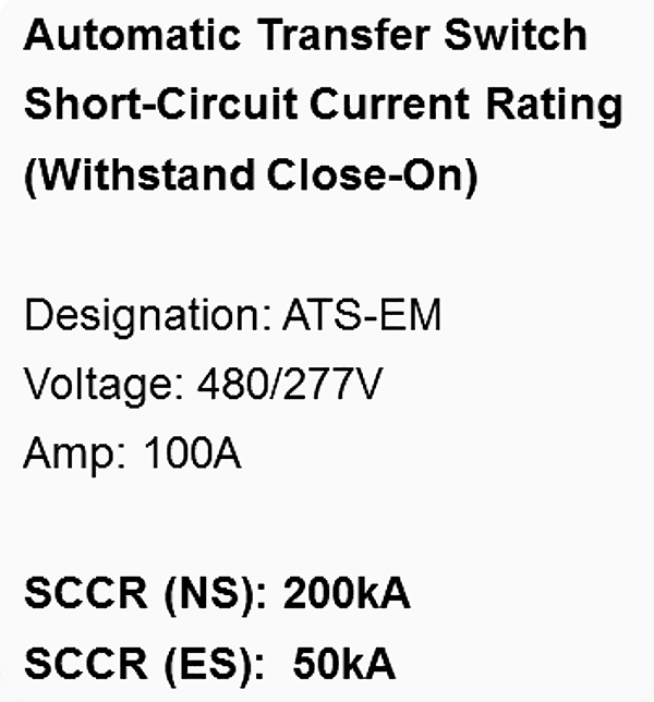 Figure 5. Example label complying with NEC 700.5(E).