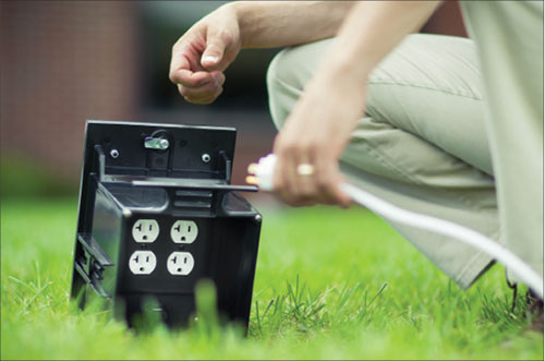 Photo 2. An example of an outdoor ground box has an IP68 rating for protecting against water and dust and a NEMA 6P rating for withstanding “prolonged submersion” in water.