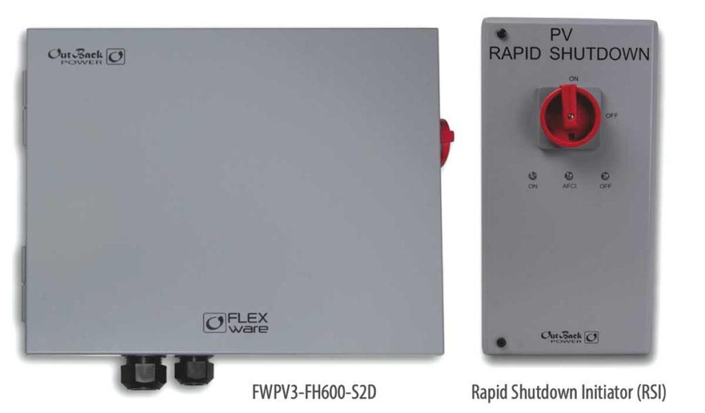 Photo 4. Rapid shutdown system components for installation outside the inverter. Courtesy of Outback Power