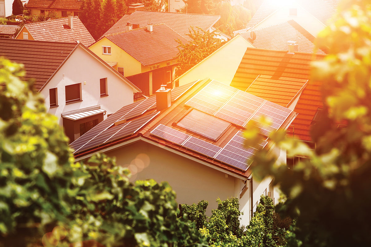 PV system on residential dwelling