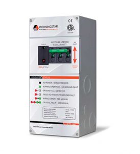 Photo 1. Ground fault detection device for a 150 VDC Charge Controller. Courtesy of Morningstar