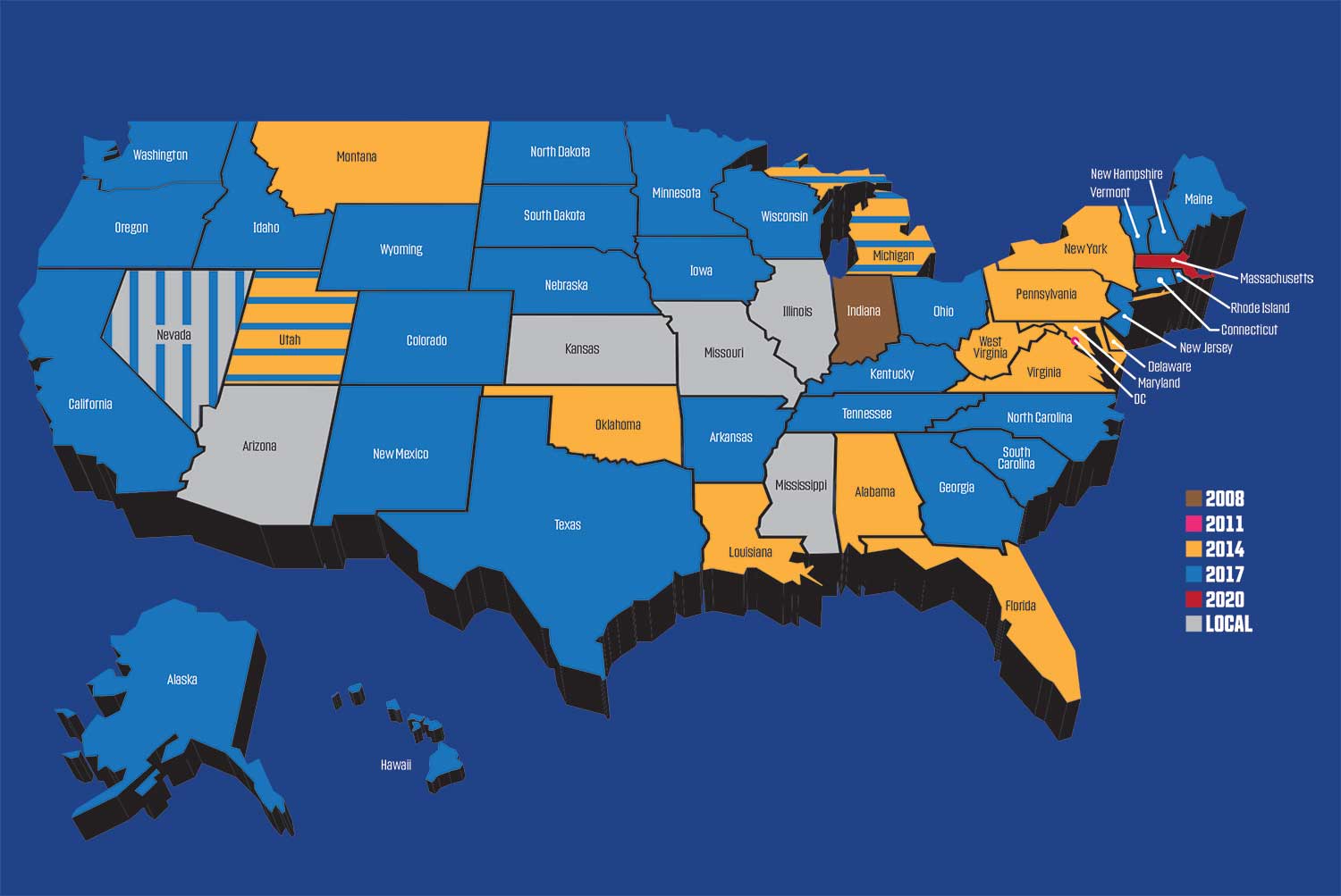 US Electrical Code Adoption Map, 2020 Update