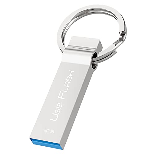 2TB USB Flash Drive, Large Capacity Thumb Drive High Speed 2000GB Waterproof and Shockproof Memory Stick with Keychain
