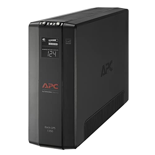 APC UPS 1350VA UPS Battery Backup and Surge Protector, BX1350M Backup Battery Power Supply, AVR, Dataline Protection