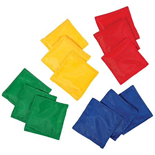 Franklin Sports 5' x 5' Nylon Bean Bags (Set of 12) - Perfect for use in schools
