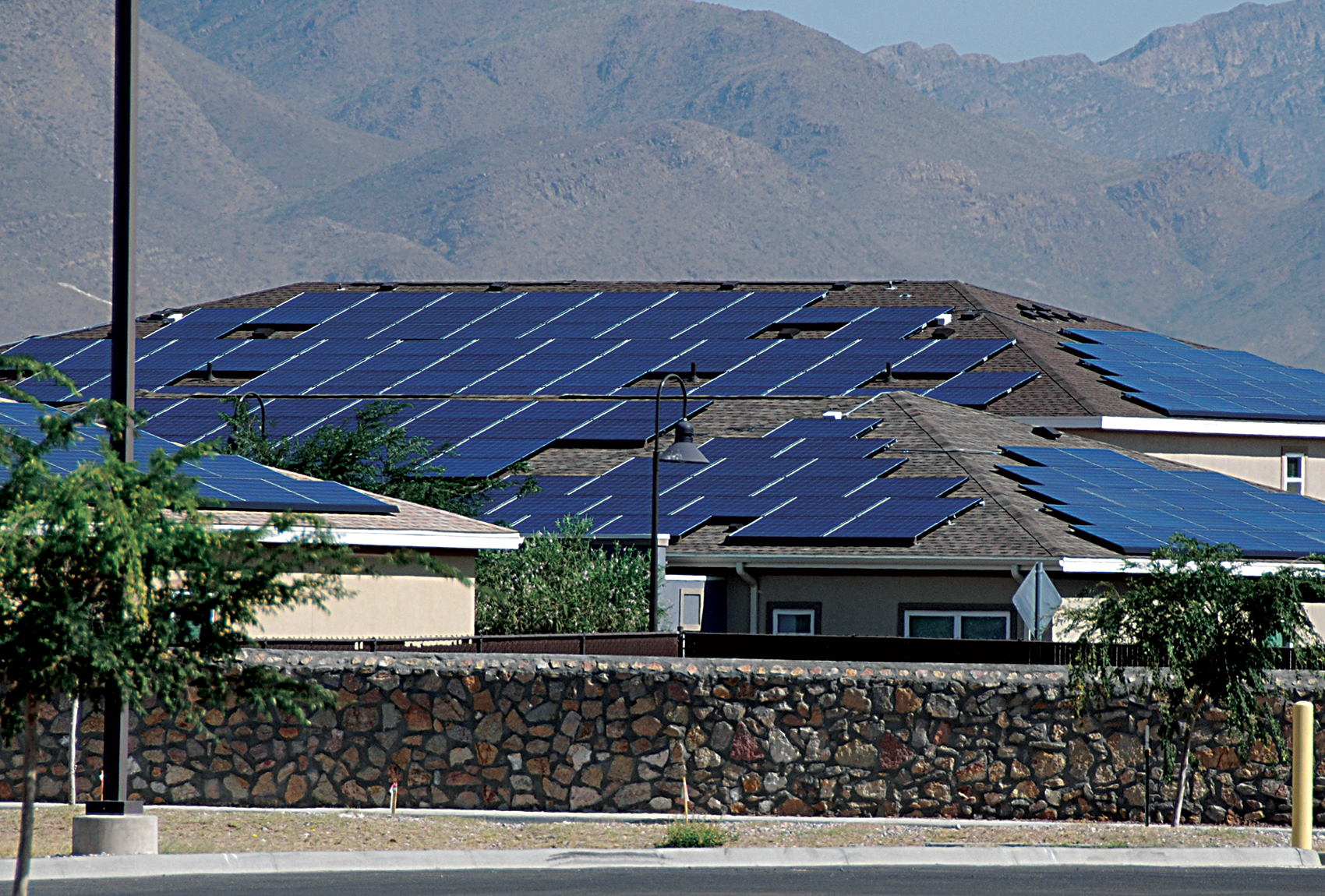 Solar power installation on a residential dwelling